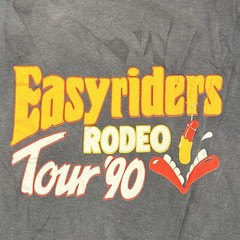 Vintage 1990 Easyriders Rodeo Tour T-Shirt Single Stitch Sun Faded Biker Skull L
