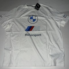 Puma BMW Motorsport MMS Racer Logo Men’s T Shirt White Sz XXL $40 NEW