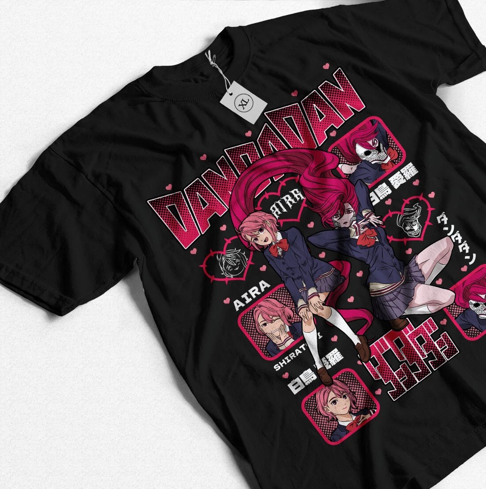 Anime Dandadan Aira Okarun Momo Ayase Black T-Shirt All Size