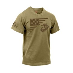 US Marine Corps Flag and EG&A T-Shirt USMC Eagle Globe and Anchor Licensed