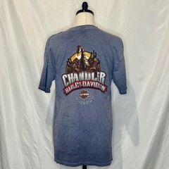 Vintage Harley Davidson Shirt Mens XL Blue Chandler Arizona Scorpion Graphic Tee