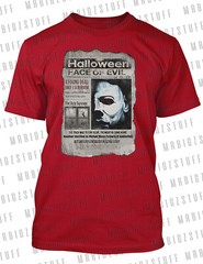 Michael Newspaper Graphic Big Tall Sm Halloween Tee Shirt Pro Club Shaka Blue T