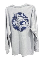 Costa Del Mar Long Sleeve Graphic T Shirt Gray Men’s Large Fishing Logo 1983