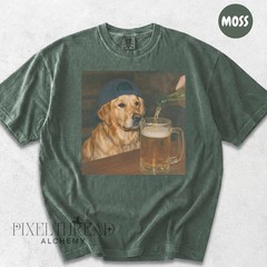 Funny Beer Drinking Dog Graphic Shirt Personalized Pet Meme Unisex Tee Gift