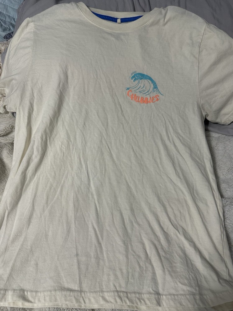 Chubbies Men’s Short Sleeve T-Shirt Wake Up the Weekend, Size Medium Yellow