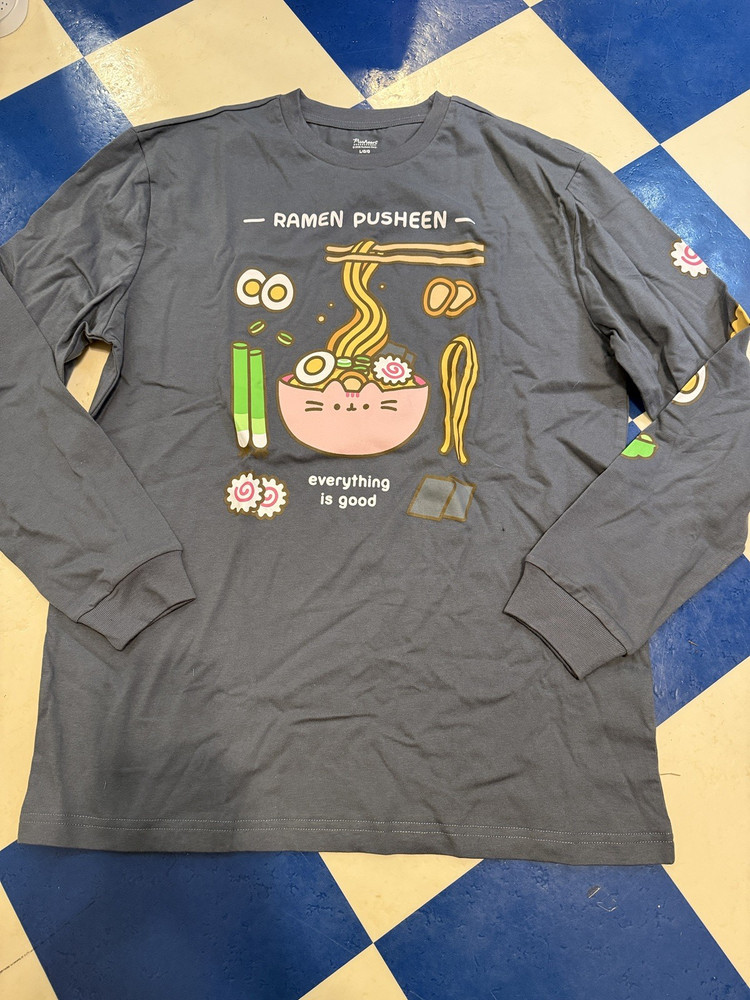 NWT Pusheen The Cat Ramen Long Sleeve Shirt L Bento Exclusive *READ*