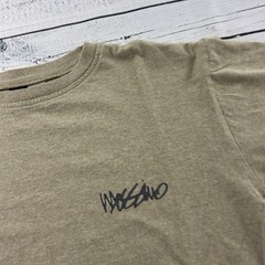 Vintage Mossimo Script Logo Short Sleeve T Shirt Men’s Large Tan Made in USA