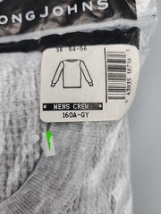 JE Morgan Long John Thermal Shirt Gray Waffle Knit Size 3X