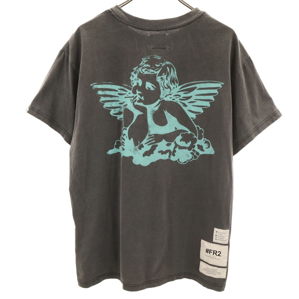 FR2 Back print angel Short sleeve T-shirt M Charcoal gray Men’s