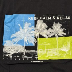 Carnival Cruise Lines Caribbean Keep Calm & Relax T- shirt Unisex XL Black