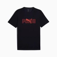 PUMA Essentials Logo Lab Tee, Men’s T-Shirt – Black/White, Red,