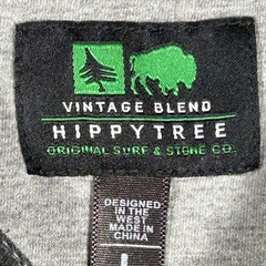 HippyTree T-Shirt Mens L Gray Green Striped Pocket Vintage Blend Surf & Stone Co