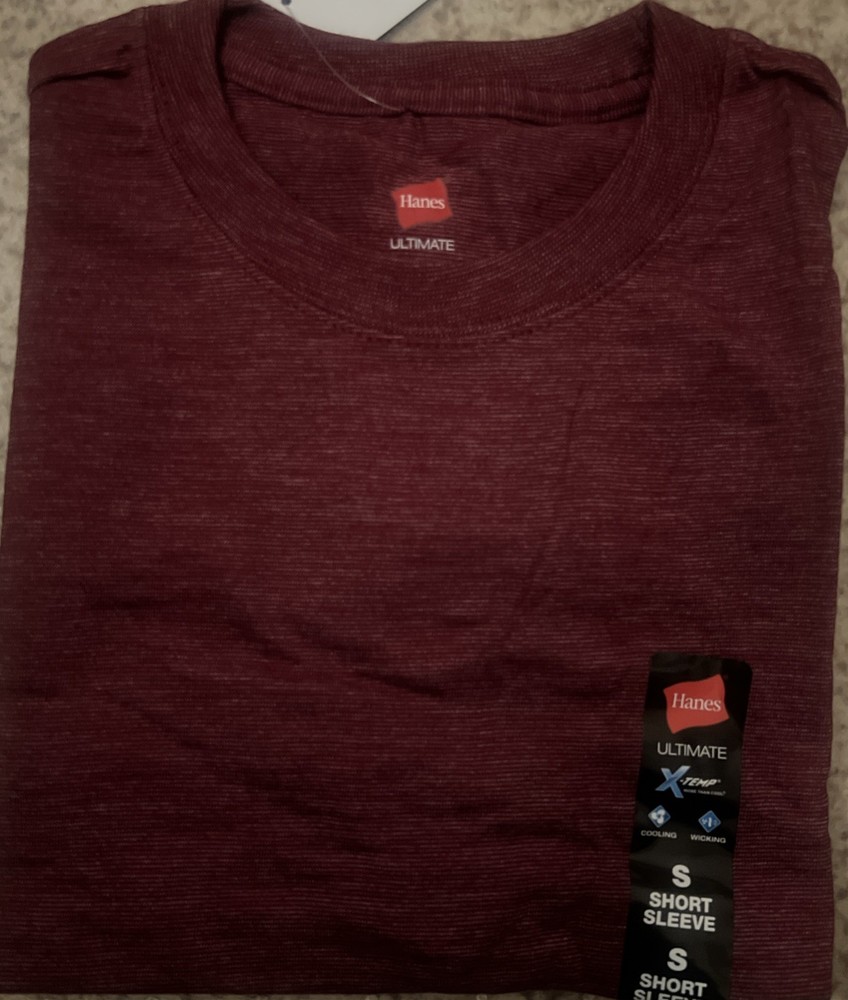 Hanes Ultimate X-Temp T-Shirts S Cranberry Tart Heath New Sealed