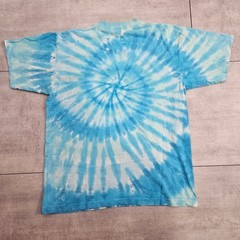 Vintage The Beatles Yellow Submarine Liquid Blue Tie Dye Shirt Mens Large Blue
