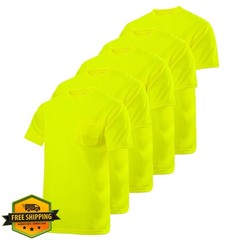 JORESTECH T-Shirt Yellow 3X-Large, 5 Pack