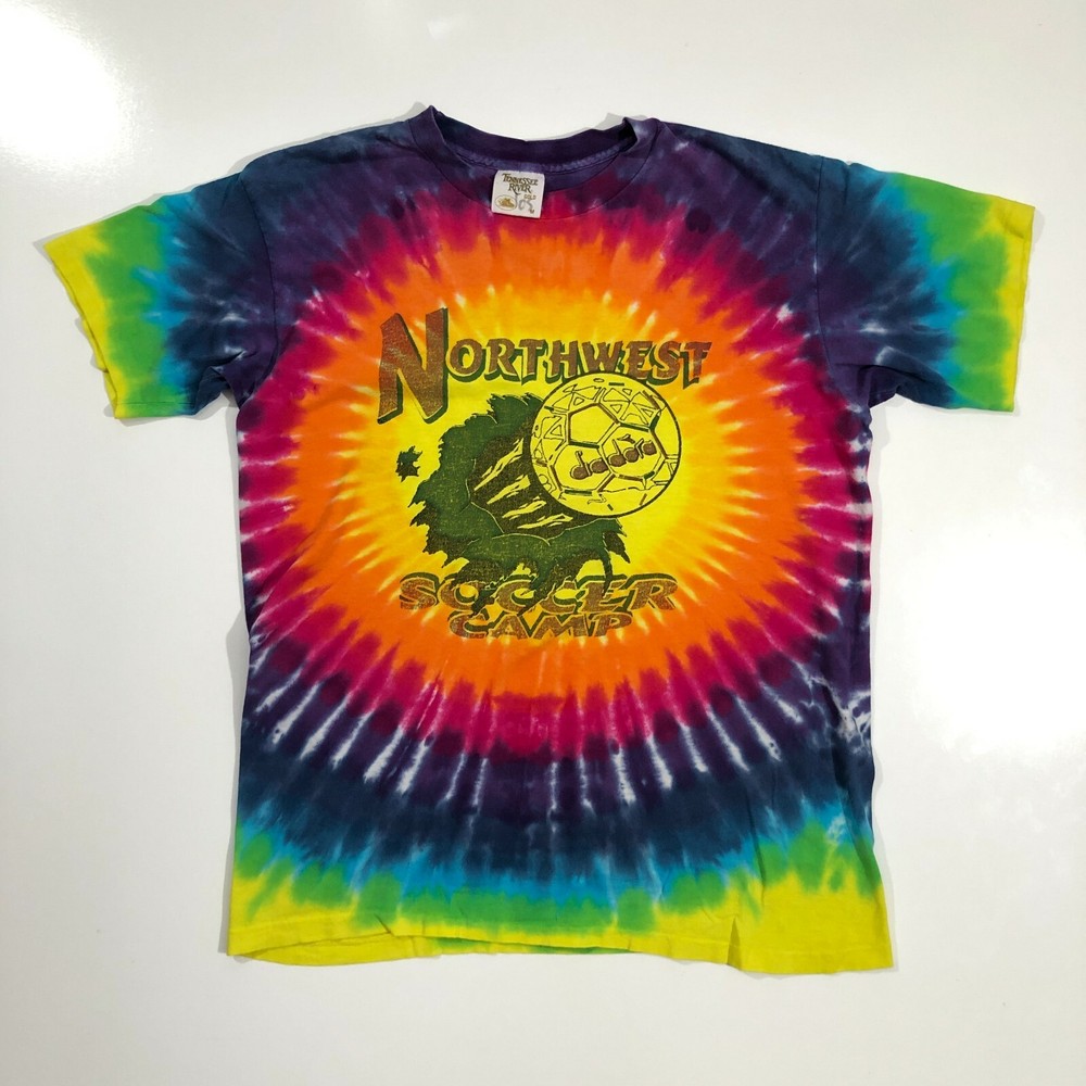 Diadora Northwest Soccer Camp Vintage Single Stitch Tie Dye Shirt Mens Medium