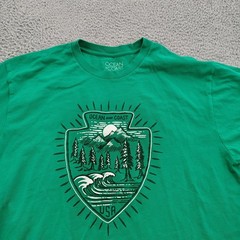 Ocean + Coast Shirt Mens Large Green Graphic Tee USA Nature Beach Outdoor