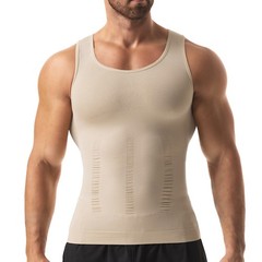 Mens Compression Shirt Slimming Body Shaper Chest Belly Tummy Control Vest Tank