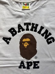 A Bathing Ape BAPE Ape Head Graphic Logo Men’s T-Shirt White Cotton Crew M