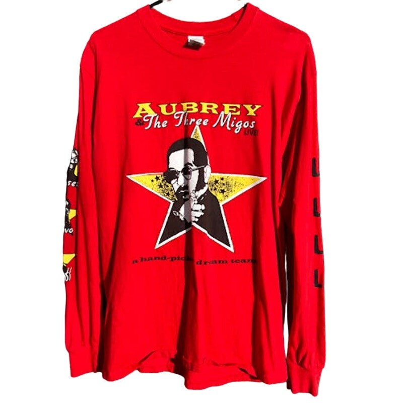 Drake Migos Aubrey Three Migos Live 2018 red long sleeve shirt Size Medium