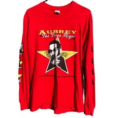Drake Migos Aubrey Three Migos Live 2018 red long sleeve shirt Size Medium