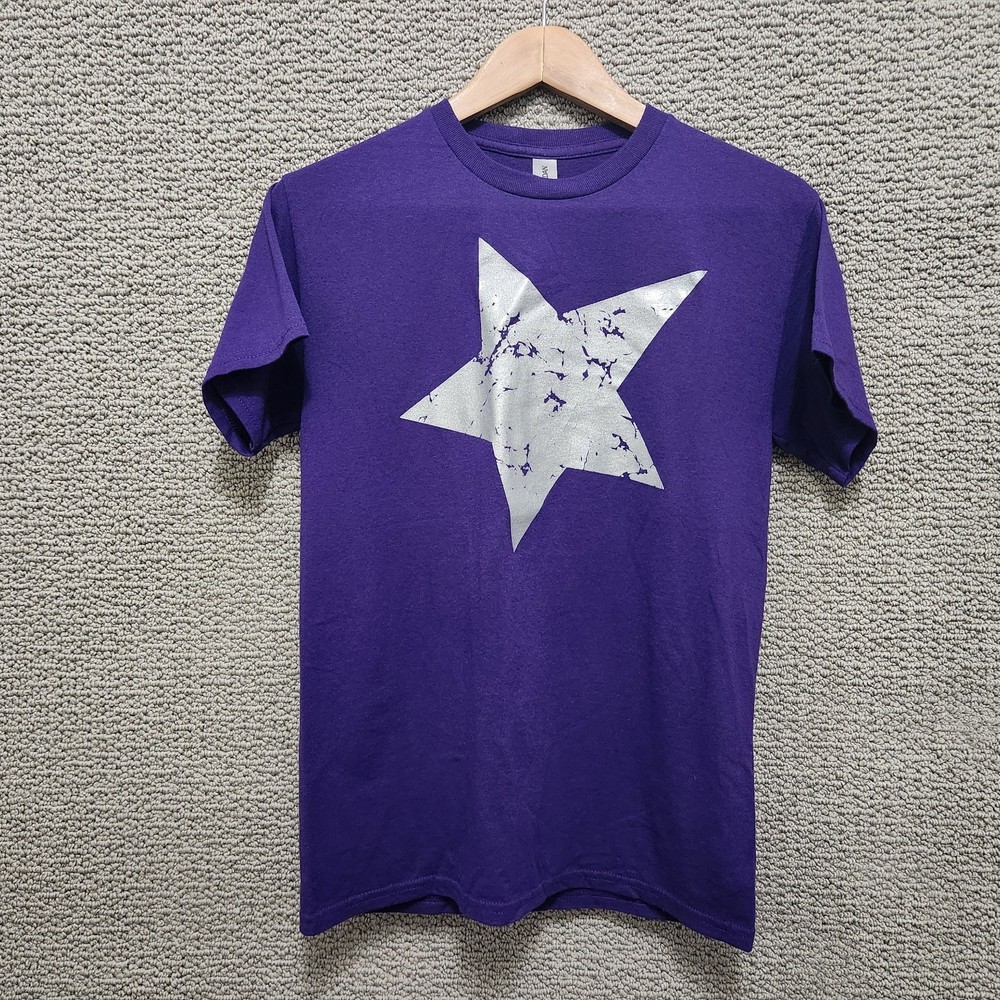 GILDAN Women’s Purple DryBlend Short Sleeve Silver Star Graphic T-Shirt Size S