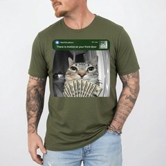 There is Motion at Your Front Door Funny Cat Motion Meme T-Shirt