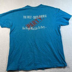 Vintage Hanes Shirt Mens XL Blue Tri Delt Theta Formal 87 Party Greek Tee USA