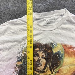 Pacsun White Graphic T-Shirt Long Sleeve Men’s Large Faded Bleached Retro
