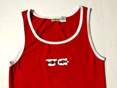 New UNDERGEAR International Male Red & White Cotton Fitted Tank Top sz XL