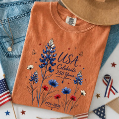 Comfort Colors America 250th Anniversary Shirt Patriotic Butterfly 4th of July