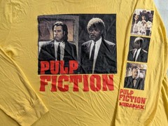 Pulp Fiction Mens Sz 2XL Long Sleeve T Shirt Yellow Tarantino Travolta Jackson