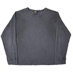 RRL Ralph Lauren Waffle Knit Thermal Crewneck Shirt Gray Men’s XXL Grey Distress