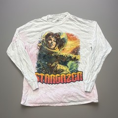 Pacsun White Graphic T-Shirt Long Sleeve Men’s Large Faded Bleached Retro