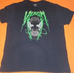 Marvel Venom T-Shirt Size XLarge Black & Green Short Sleeve Crew Neck