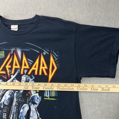 Def Leppard Concert Rock Tour 2015 T-Shirt Men’s L Navy Blue Front Back Graphic