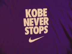 Nike Vintage Kobe Bryant Kobe Never Stops T shirt Mens XXL 2XL Purple Dri Fit