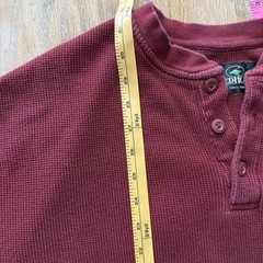 Men’s Long Sleeve Thermal Henley Size XL Cotton Heavyweight Knit RedHead Outdoor