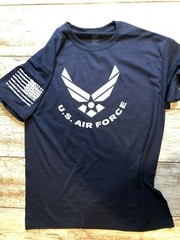 Air-Force T Shirt with Flag on Shoulder s m l xl 2xl 3xl 4xl 5XL 112