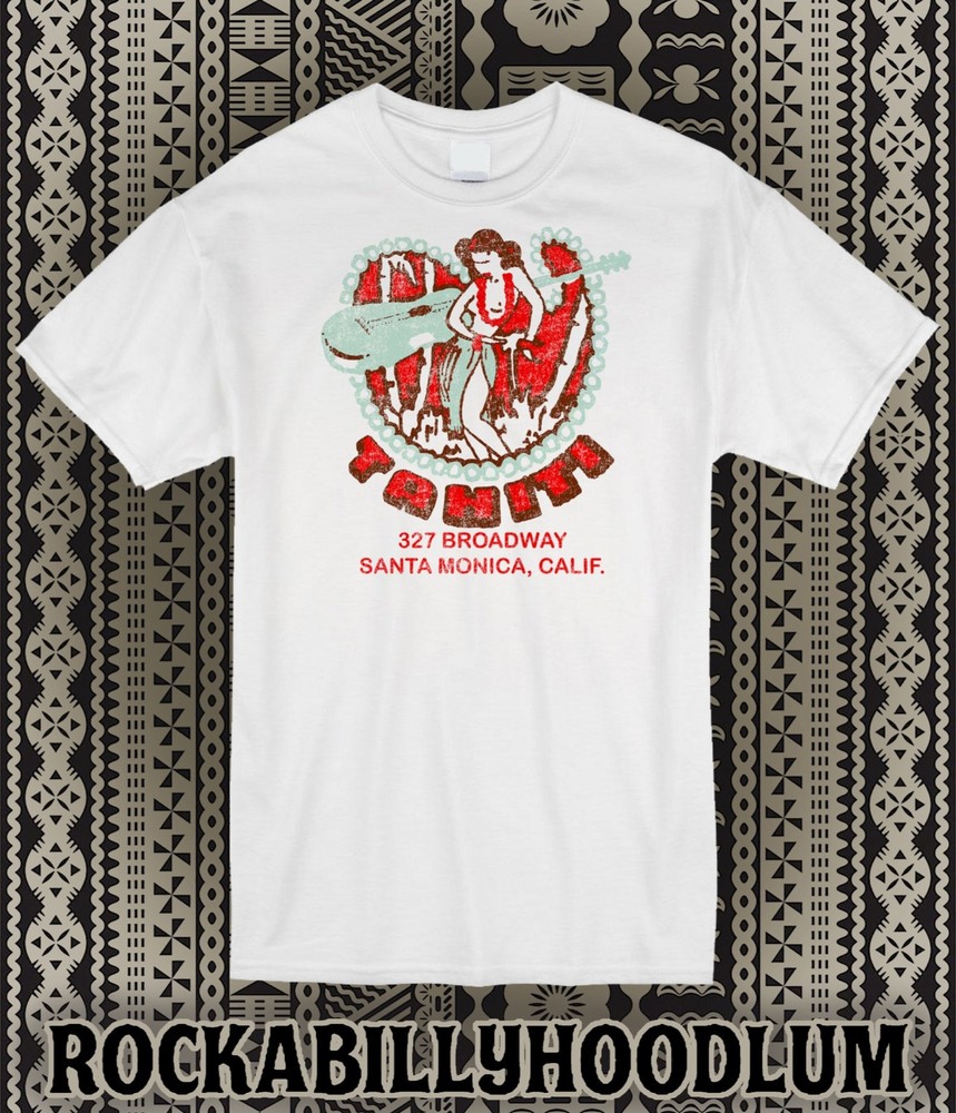 Retro Tiki Art Tee T Shirt Mug Restaurant Bar Lounge Tahiti Santa Monica CA