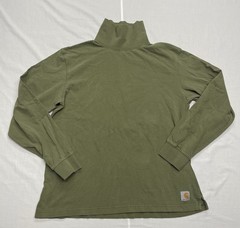 Carhartt Mens Army Green Turtleneck Long Sleeve Shirt Relaxed Fit Large