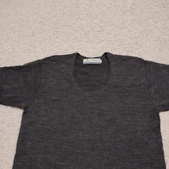 Vintage Woolmark Shirt Mens M (18×26) Base Layer Scoop Hiking Merino Wool 90s