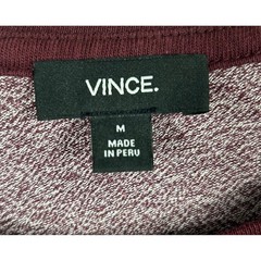 Vince Marled Burgundy Raglan Baseball T Shirt Mens M Colorblock L/S Cotton Comfy
