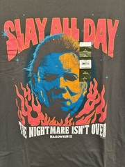 Halloween II Slay All Day Size XL Firey Mask Charcoal Universal City Studios New