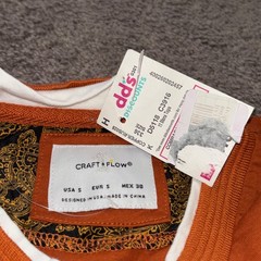 Craft + Flow Mens Pocket T Shirt Small Orange Casual Streetwear Tee NWT