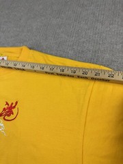 Hong Kong DRAGON Shirt Mens XL Stitched Chinese Character Yellow Embroidered Tee