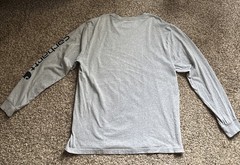 Carhartt Long Sleeve Logo Graphic Shirt Gray Size L Loose Fit TK0231-M Workwear