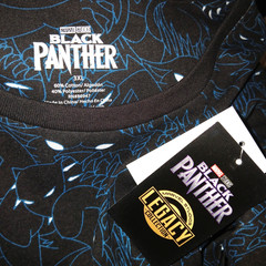 Black Panther Men’s Tee Shirt 3XL 54 56 Black Teal T’Challa Movie Legacy Graphic