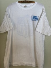 Anheuser-Busch Bud Light NFL Busch Beer T-Shirt XLarge Tultex White