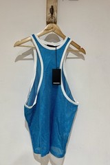 NWT Dsquared2 Men’s Runway Blue Mesh Muscle Racer Back Vest Tank Top Size M
